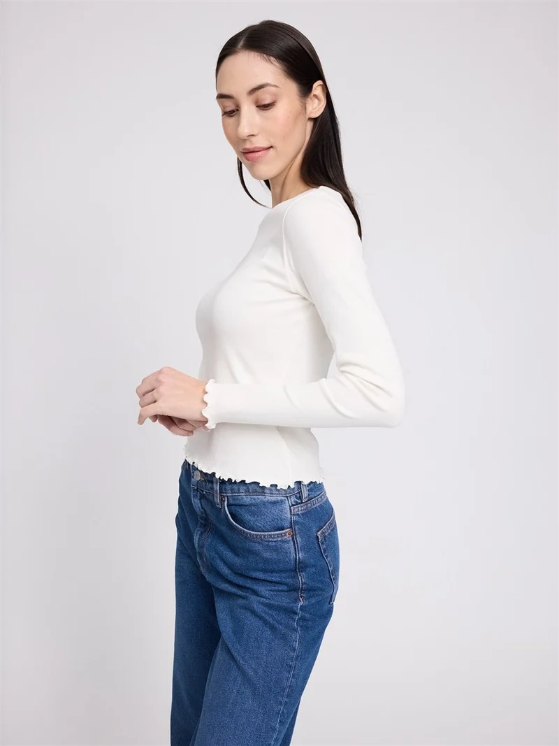 MAZINE Babylock Hems Longsleeve offwhite
