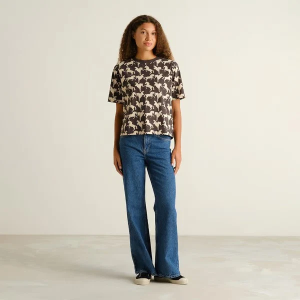 DEDICATED T-Shirt Vadstena Wild Horses Aop Charcoal