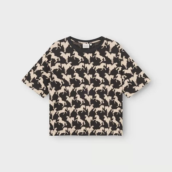 DEDICATED T-Shirt Vadstena Wild Horses Aop Charcoal