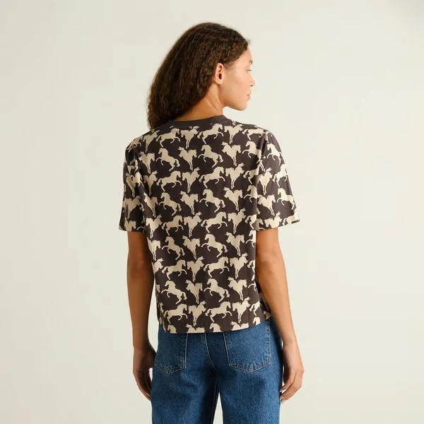 DEDICATED T-Shirt Vadstena Wild Horses Aop Charcoal