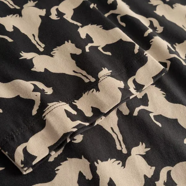 DEDICATED T-Shirt Vadstena Wild Horses Aop Charcoal