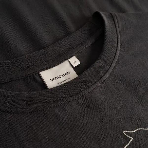 DEDICATED T-Shirt Vadstena Wild Horse Stitch Emb Charcoal