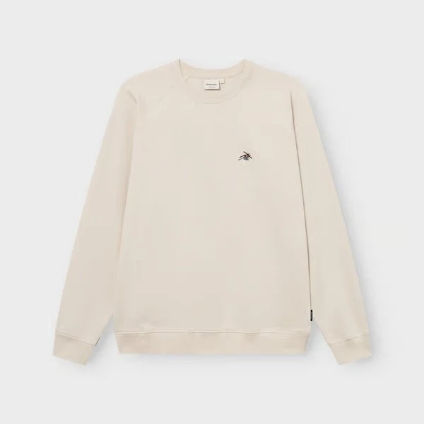 DEDICATED Sweatshirt Malmoe Ski Crash Emb Oat White