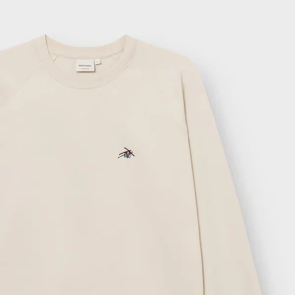DEDICATED Sweatshirt Malmoe Ski Crash Emb Oat White