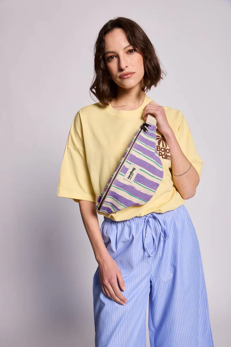 HINDBAG Olivia Streifen grün parme