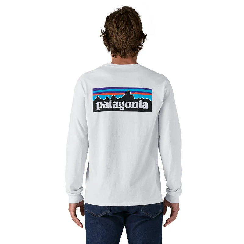 PATAGONIA Men´s L/s P-6 Logo Responsibili-Tee fiber white