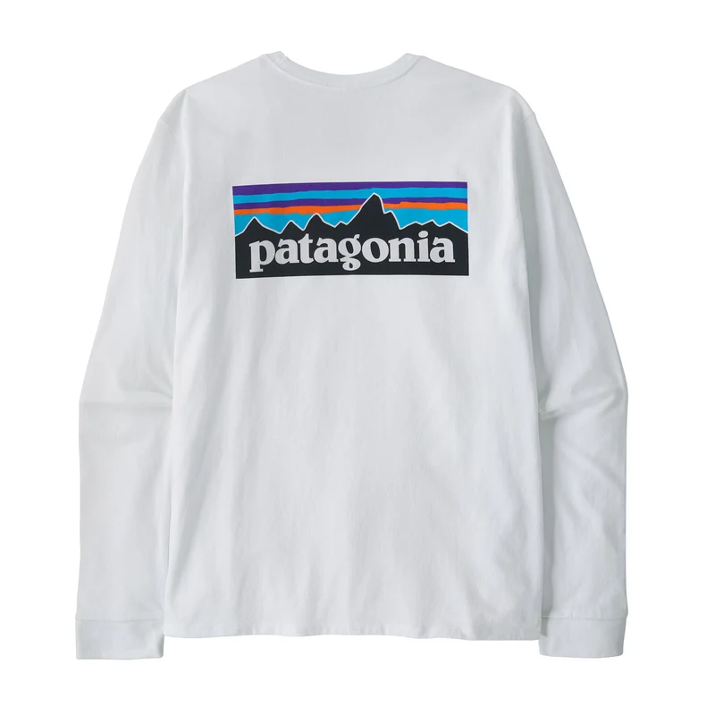 PATAGONIA Men´s L/s P-6 Logo Responsibili-Tee fiber white