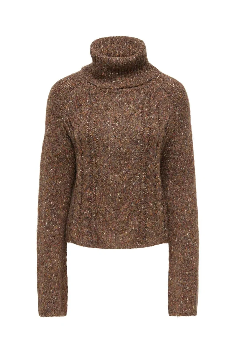 Only - Onlzille Ls Rollneck Cc Knt - 5081606 Black Coffee Multi Melange