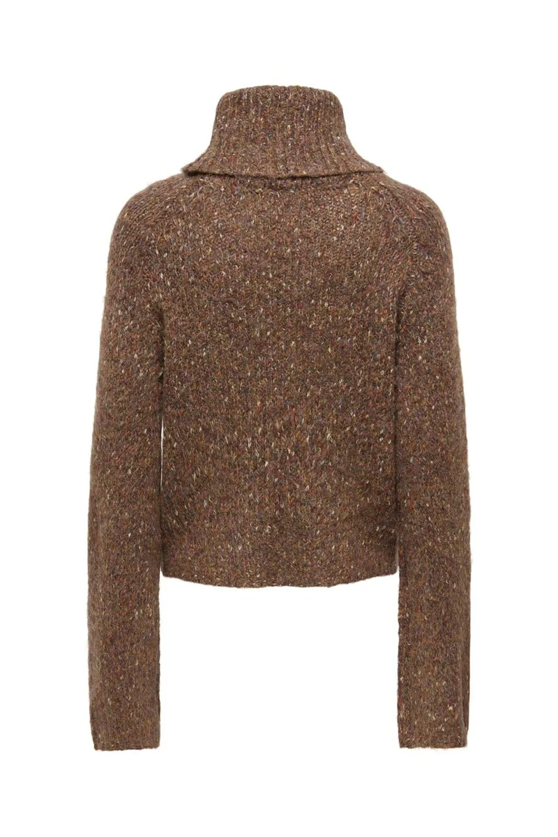 Only - Onlzille Ls Rollneck Cc Knt - 5081606 Black Coffee Multi Melange