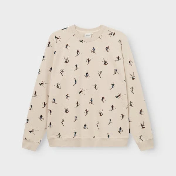 DEDICATED Sweatshirt Malmoe Ski Team Aop Oat White