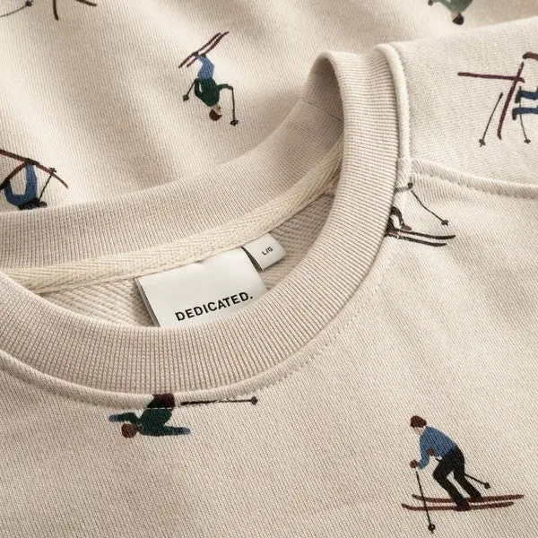 DEDICATED Sweatshirt Malmoe Ski Team Aop Oat White
