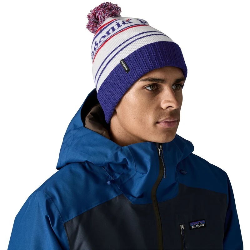 PATAGONIA Powder Town Beanie park stripe: viking blue
