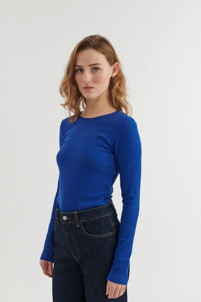 BASIC APPAREL Ludmilla Ls Tee sodalite blue