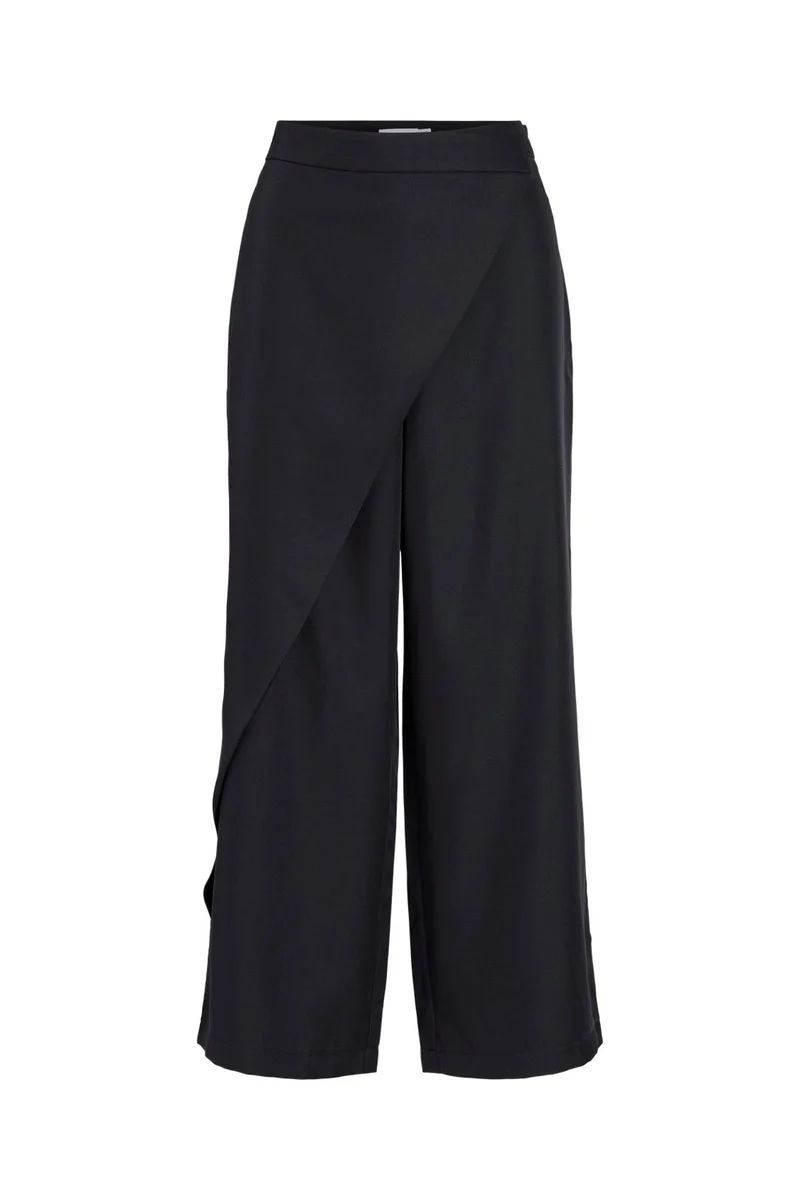 Vila - Bo Rw Cape Pants/Ln - 5185962 Black Beauty