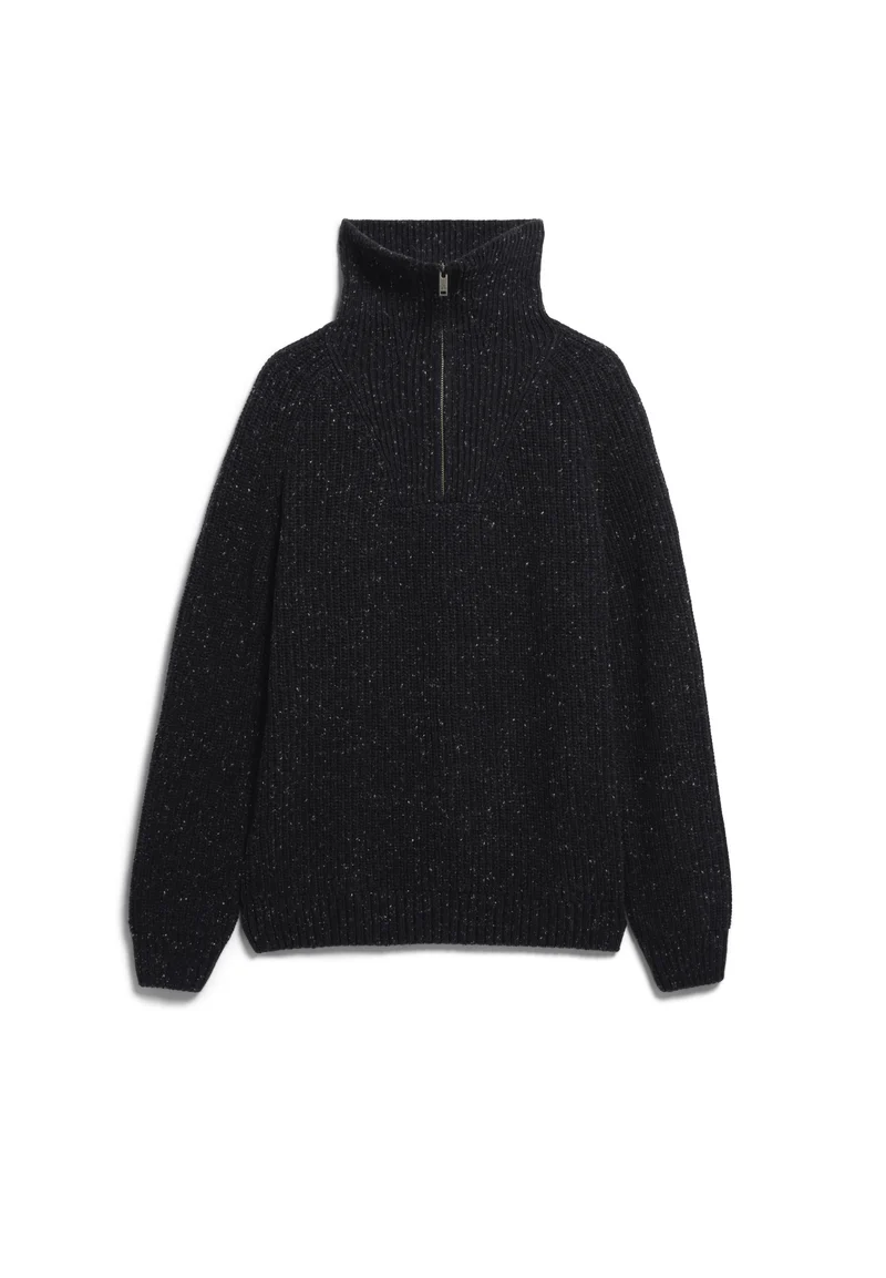 ARMEDANGELS Tweed Knit Troyer black