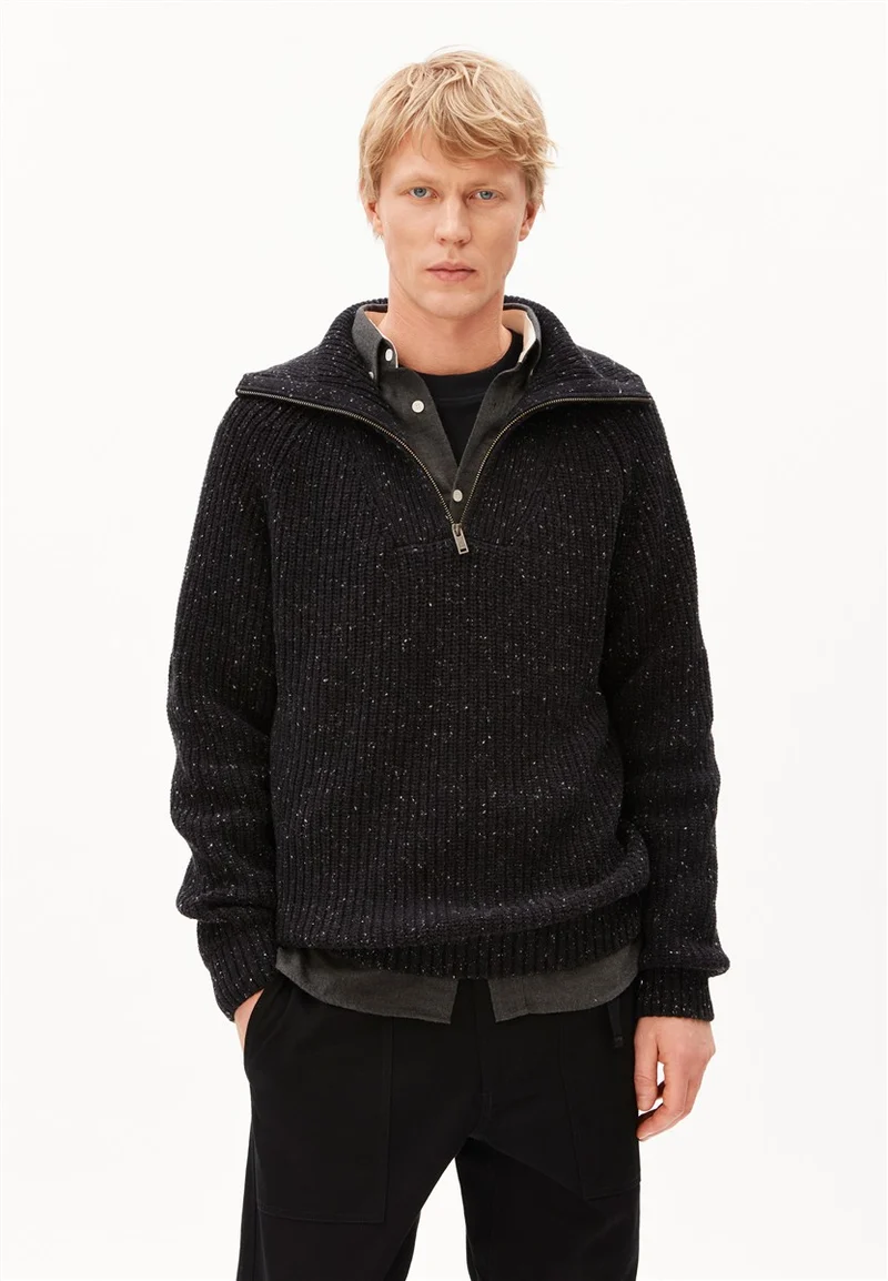 ARMEDANGELS Tweed Knit Troyer black