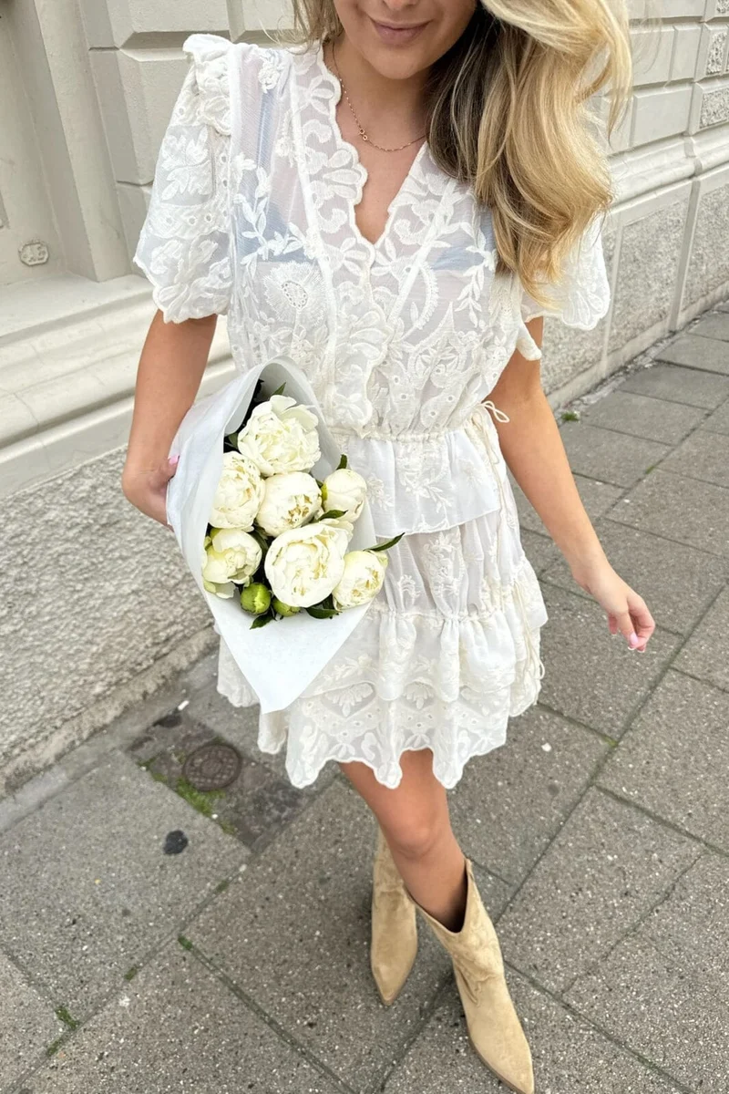BYIC - Ellinoric Lace Layer Dress - vw Vintage White