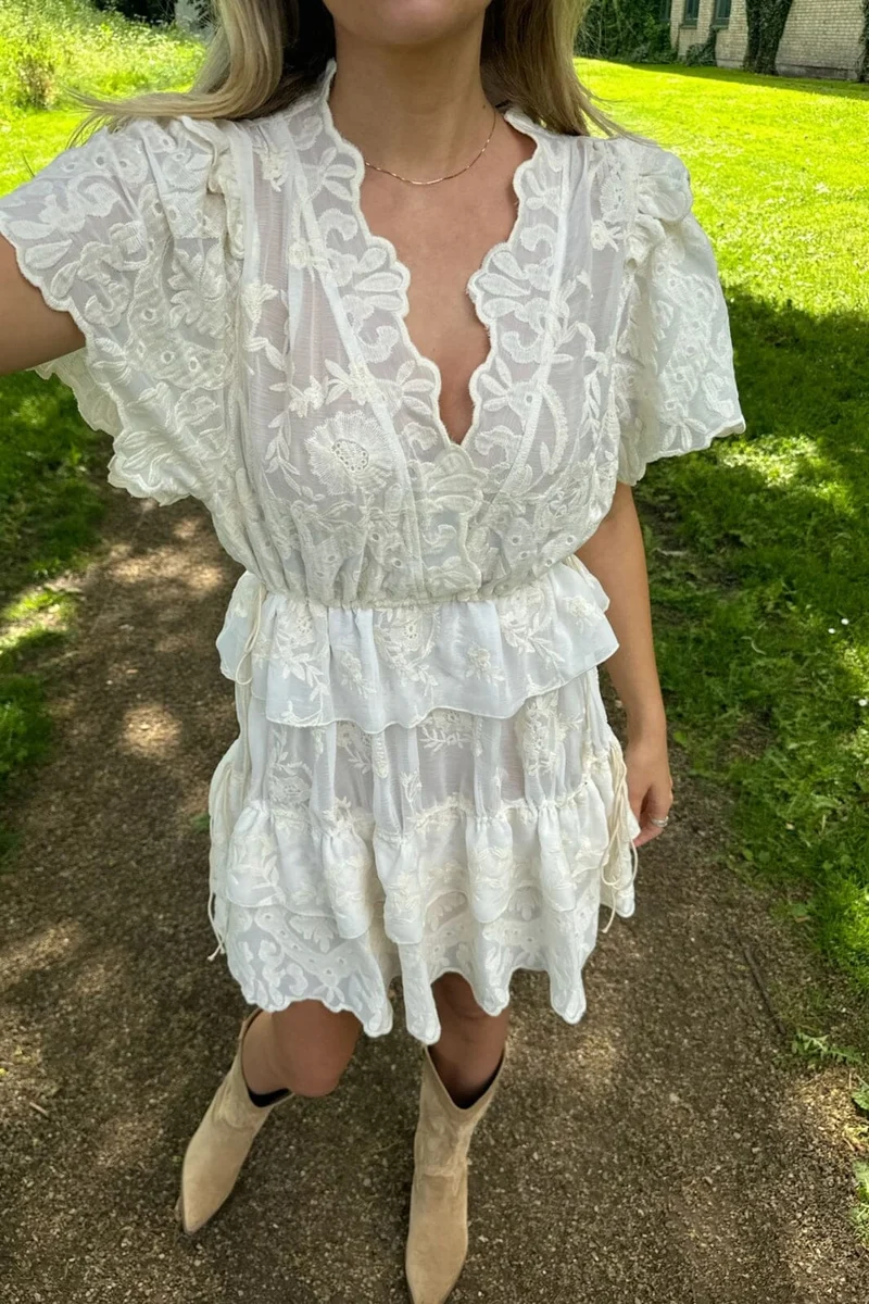 BYIC - Ellinoric Lace Layer Dress - vw Vintage White
