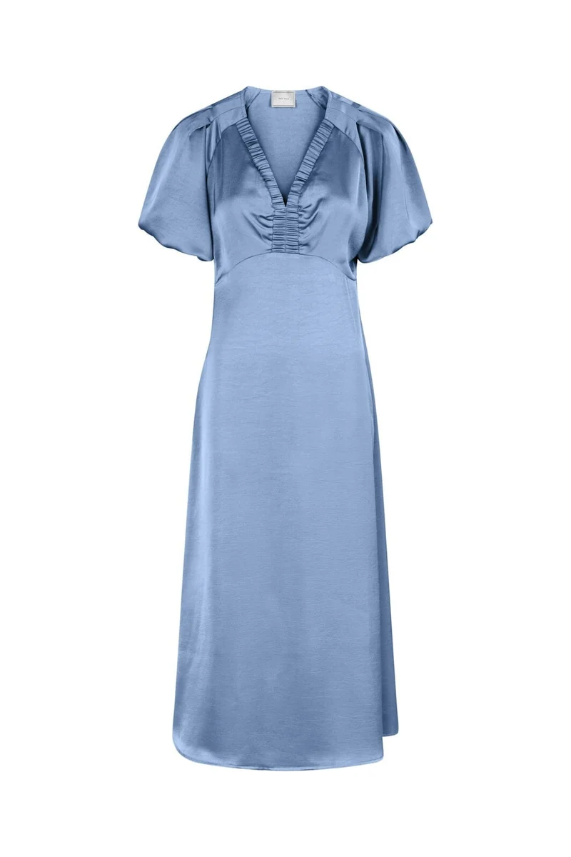Neo Noir - Illana Heavy Sateen Dress 162521 - 407 - Smoke Blue