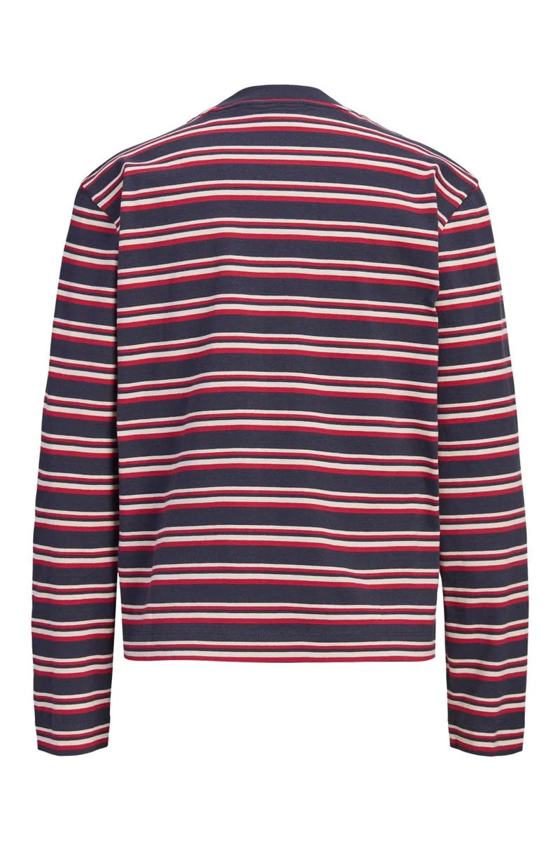 Jjxx - Jxsophia Boxy Ls Stripe Tee Sn - 5144244 Night Sky Rythmic Red & Feather