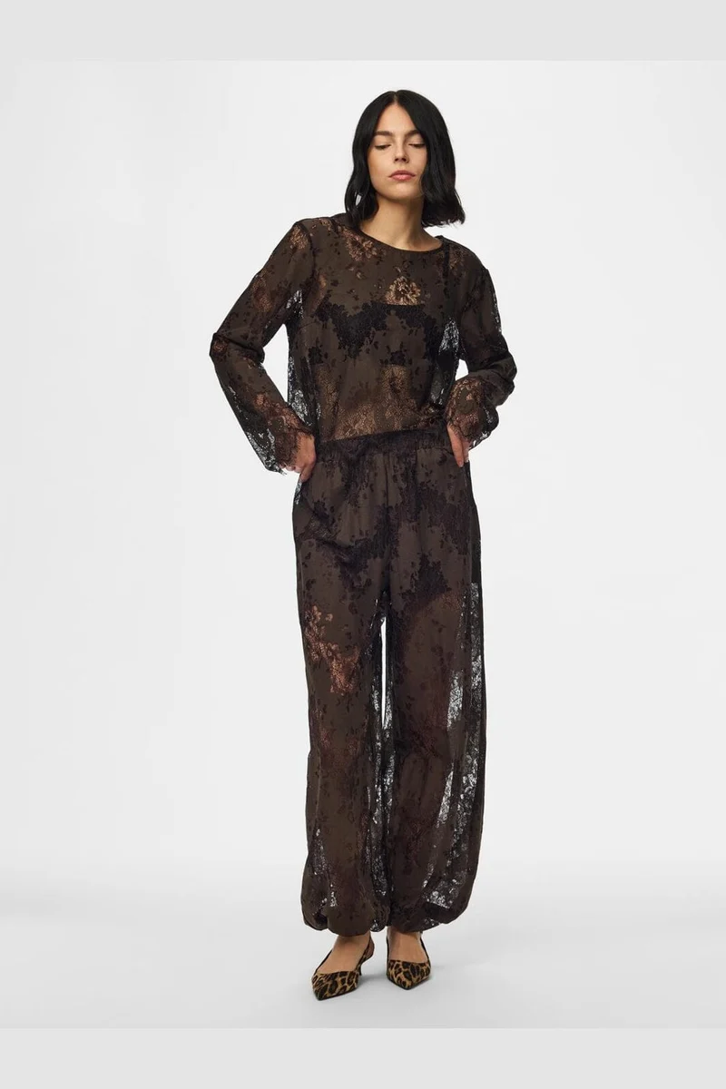 Pieces - Pcnorinne Balloon Pants - 5171275 Hot Fudge