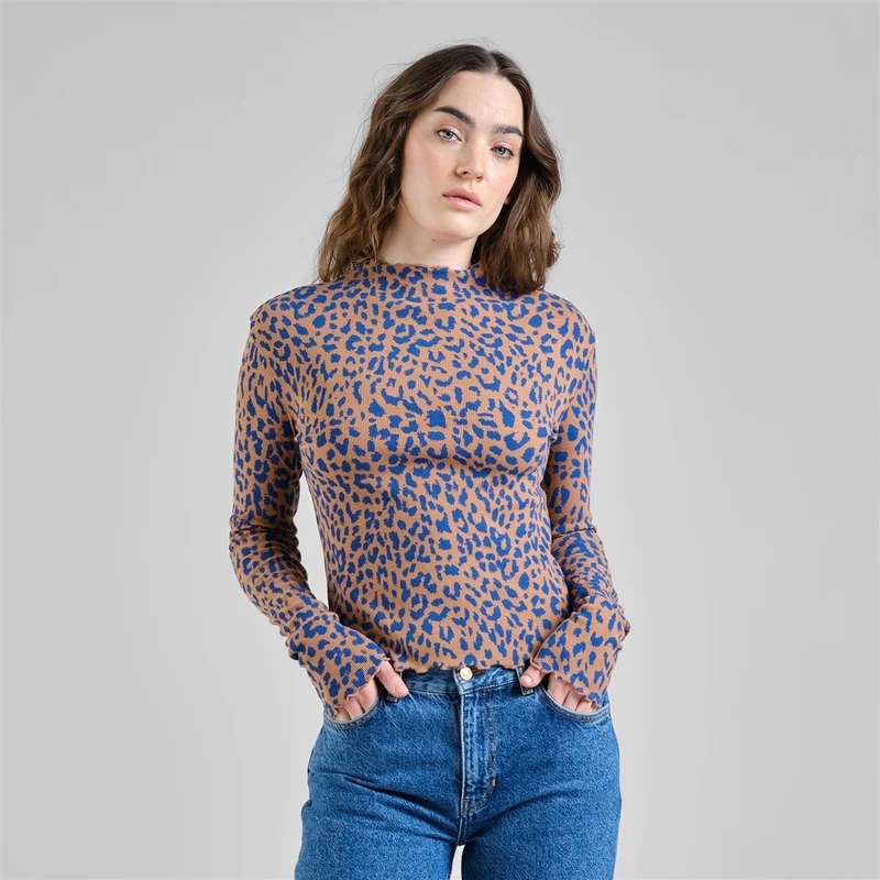 DEDICATED Rib Top Ryd Leopard Light Brown