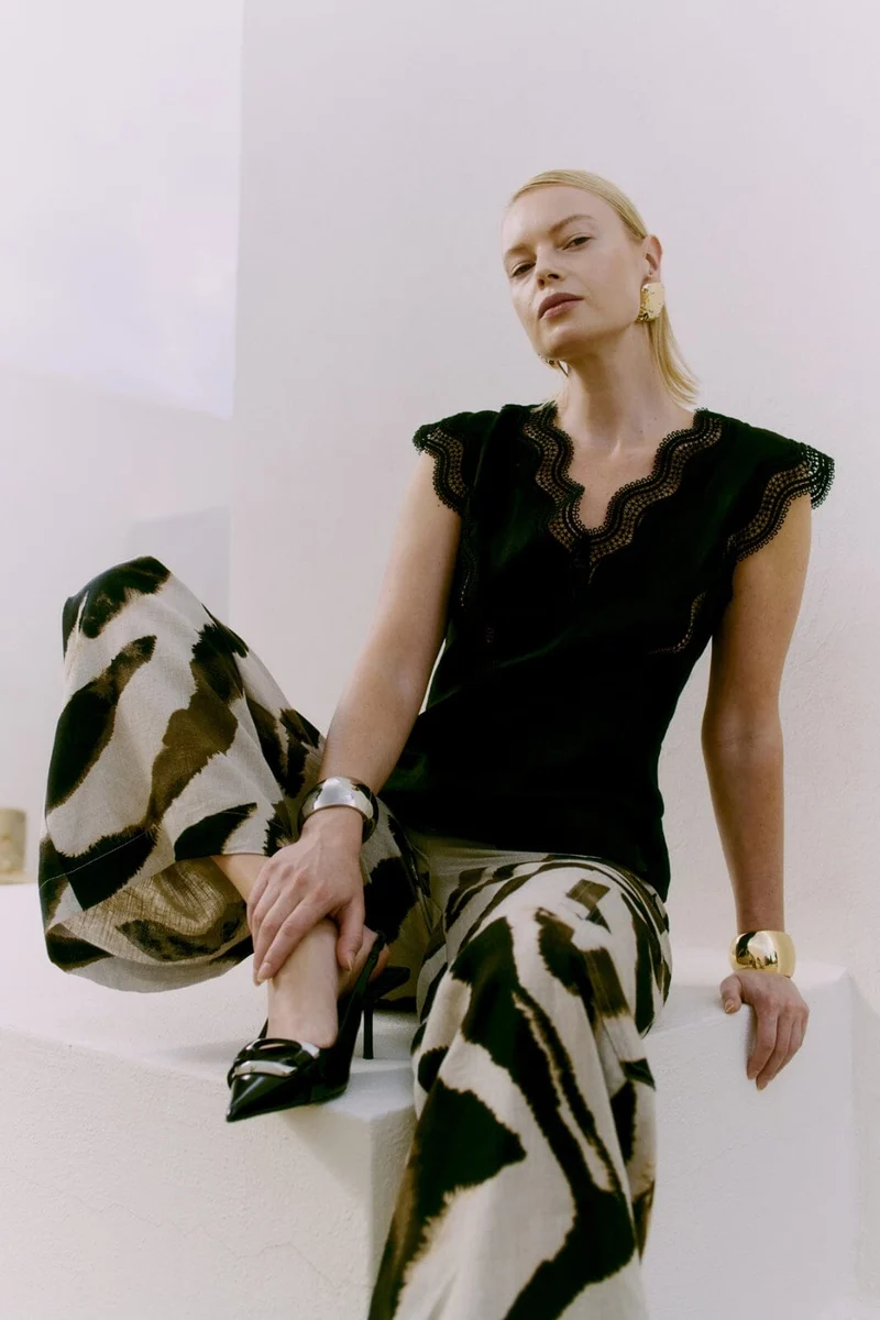 Copenhagen Muse - Natuli-pants 205786 - 9360 Peyote W, Black