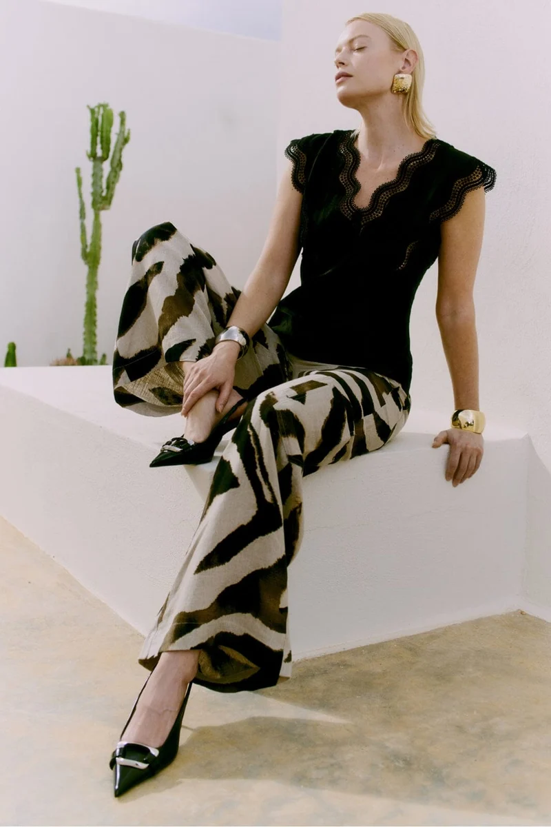Copenhagen Muse - Natuli-pants 205786 - 9360 Peyote W, Black