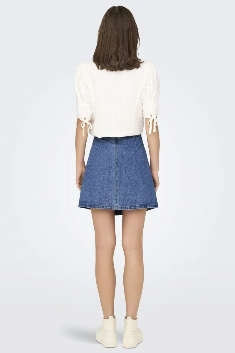 Only - Onlvilla Wrap Tie Skirt Gua - 4550180 Light Blue Denim