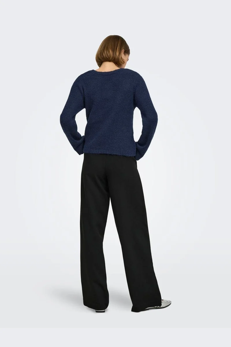 Only - Onlmaggie Ls Cross V-Neck Cc Knt - 5099642 Night Sky Melange