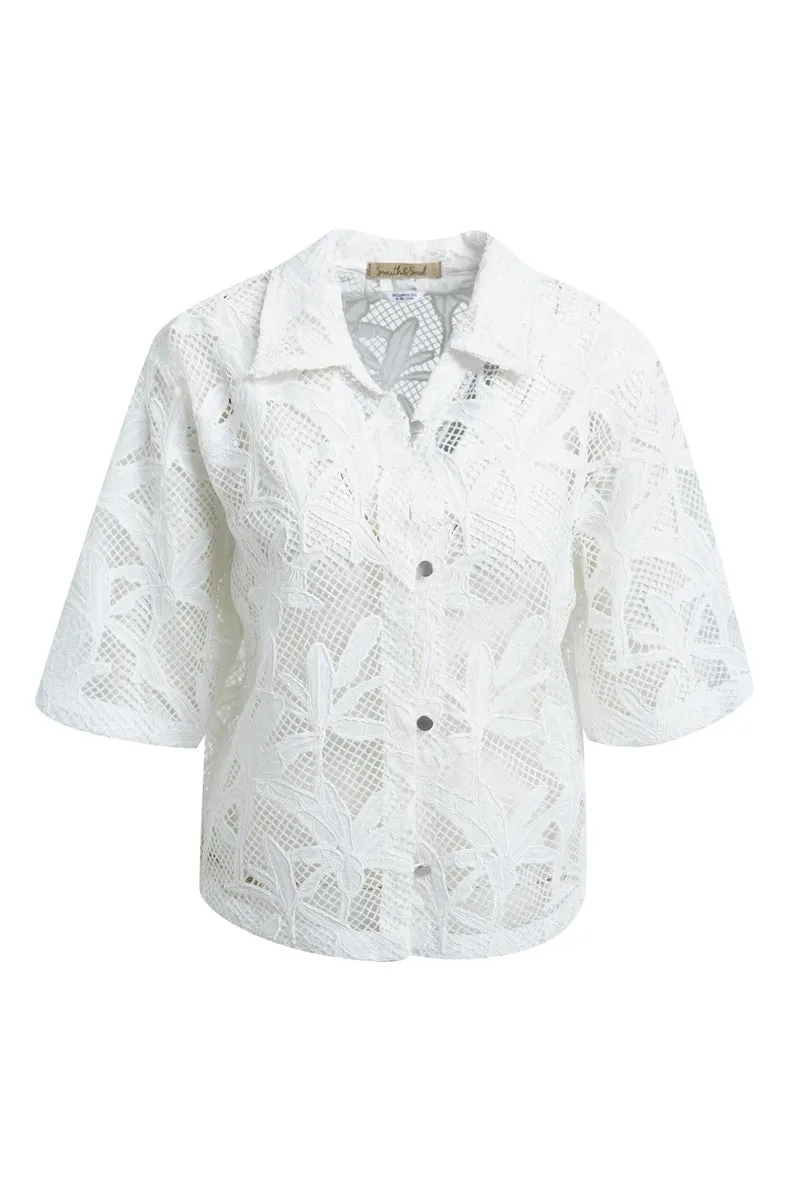 Cropped Embroidered Lace Jacket