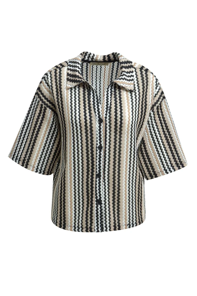 Crochet Jersey Shirt Striped