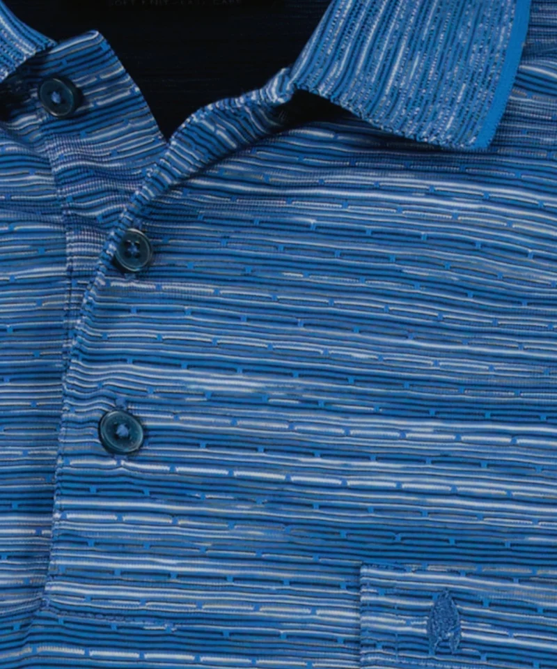 Softknit Jersey-Polo gestreift, Langarm
