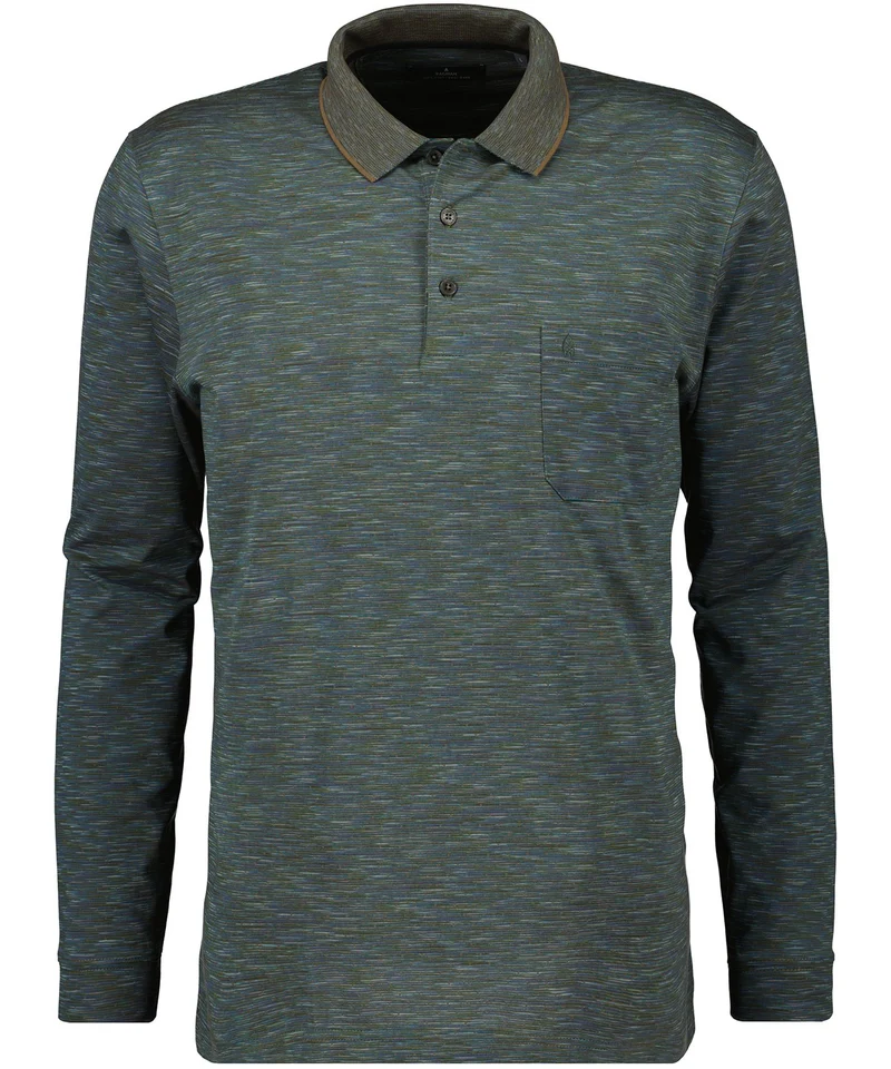 Softknit Jersey-Polo gestreift, Langarm