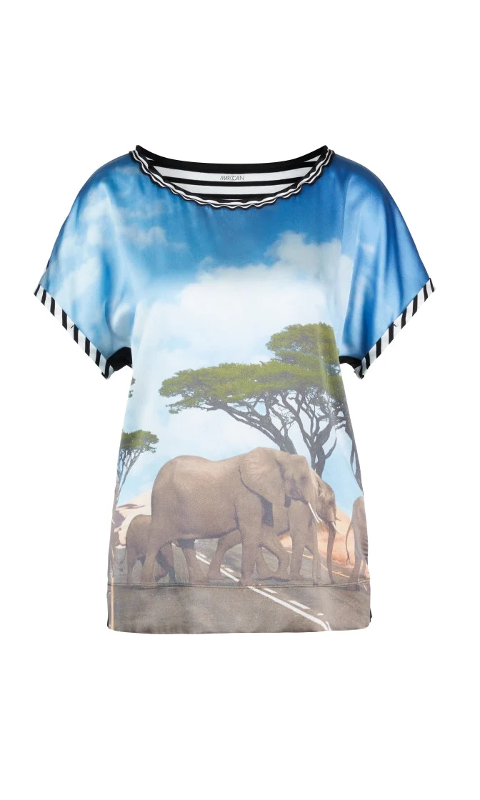 Blusenshirt aus Materialmix