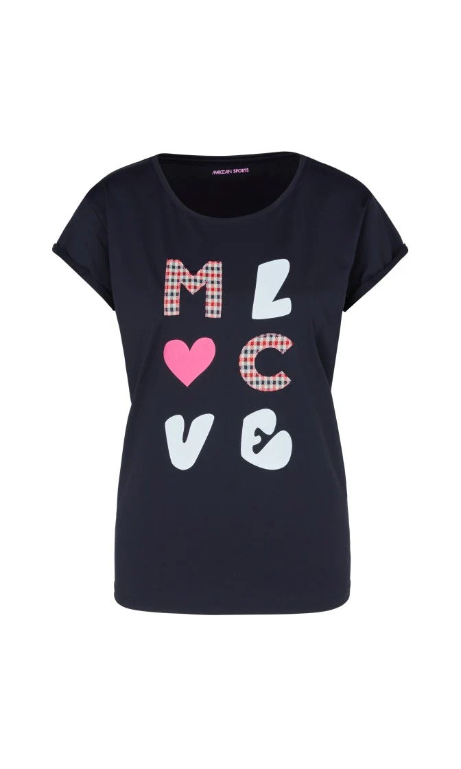 Kastiges T-Shirt mit Buchstaben-Applikation