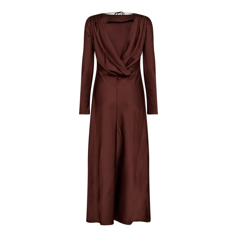 Co´Couture - Safiracc Waterfall Back Dress 36564 - 145 - Dark Brown