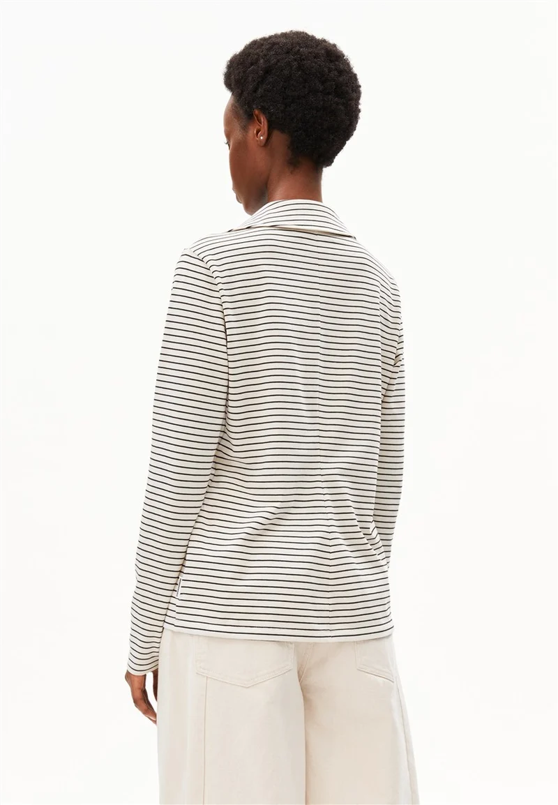ARMEDANGELS Nalaannia Stripe Blouse oatmilk-black
