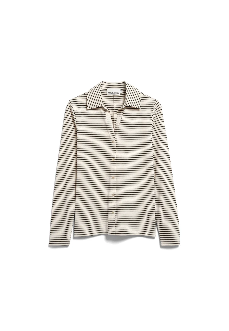 ARMEDANGELS Nalaannia Stripe Blouse oatmilk-black
