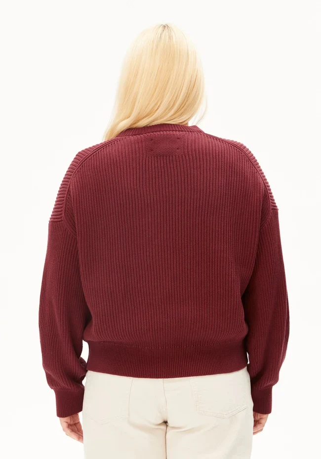 ARMEDANGELS Vanisé Rib Knit Sweater velvet red-light velvet red