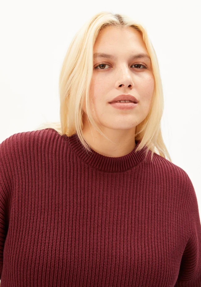 ARMEDANGELS Vanisé Rib Knit Sweater velvet red-light velvet red
