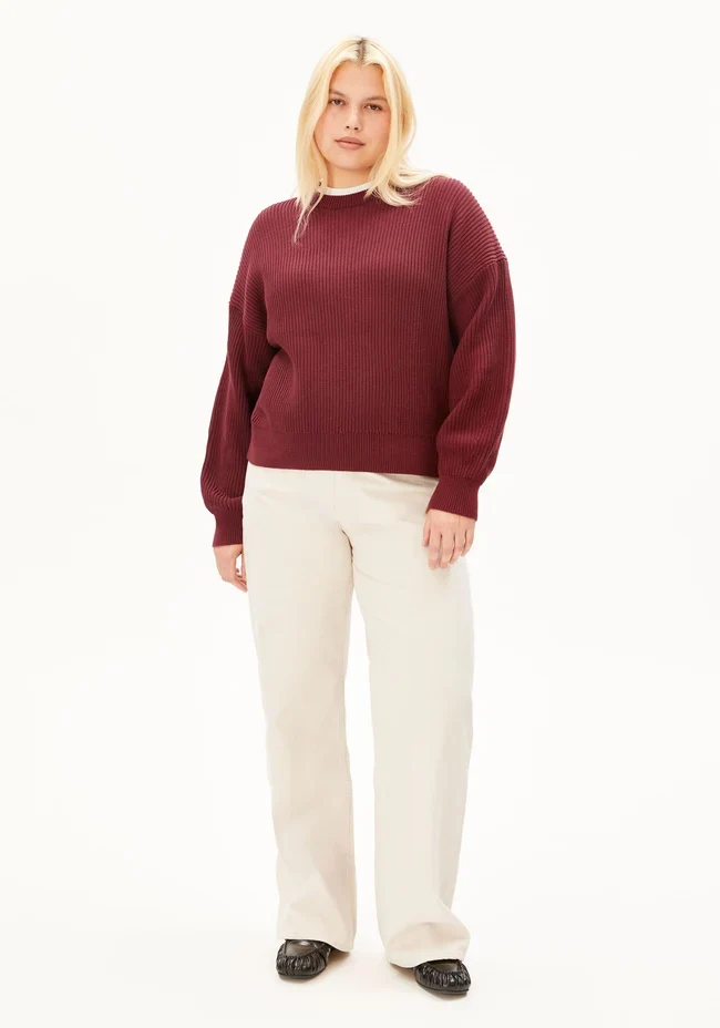 ARMEDANGELS Vanisé Rib Knit Sweater velvet red-light velvet red