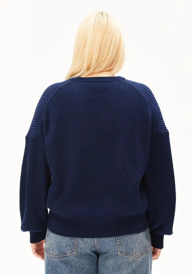 ARMEDANGELS Vanisé Rib Knit Sweater tinted navy-light tinted navy