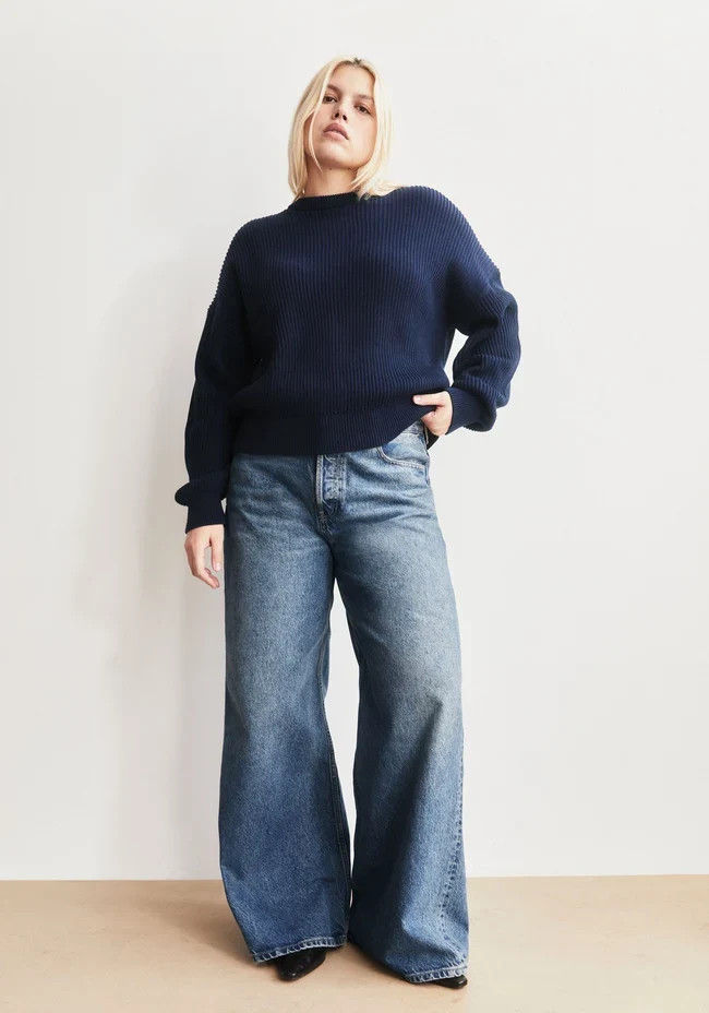 ARMEDANGELS Vanisé Rib Knit Sweater tinted navy-light tinted navy