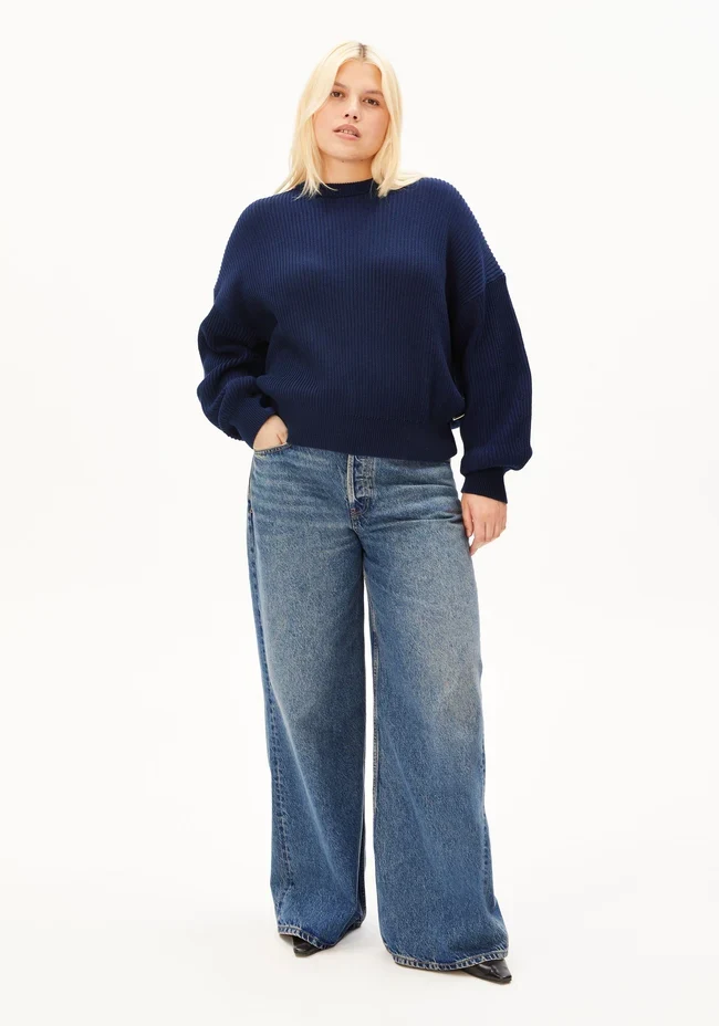 ARMEDANGELS Vanisé Rib Knit Sweater tinted navy-light tinted navy