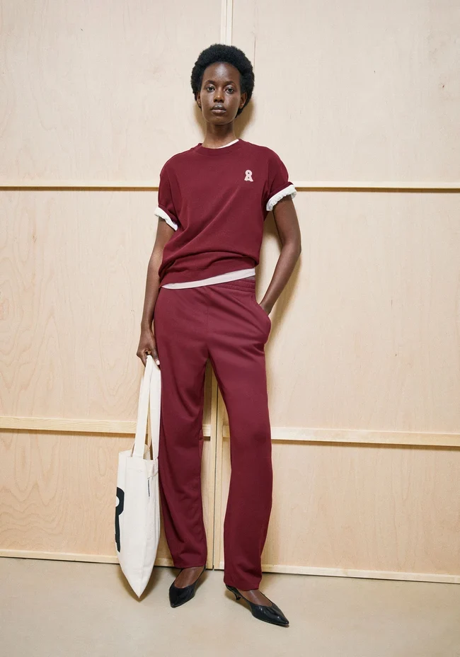 ARMEDANGELS Basic Jersey Barrel Pant velvet red