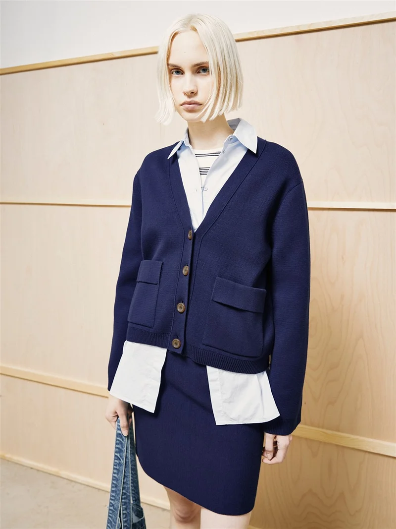 ARMEDANGELS Compact Knit Cardigan tinted navy
