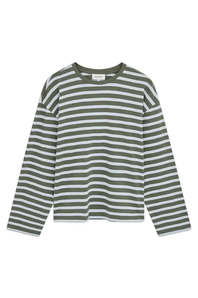 Modström - Taimmd Stripe Ls T-Shirt 59970 - 11225 - Army Plein Air Stripe
