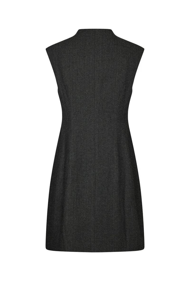 Neo Noir - Melville Herringbone Dress 166190 - 132 - Antracit