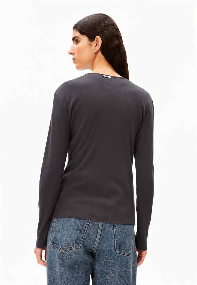 ARMEDANGELS Rib Button Longsleeve dark steel